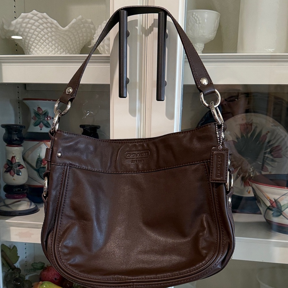 Coach Chocolate Brown Leather Shoulder Bag